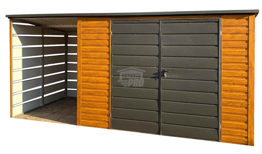 Schowek - Domek Ogrodowy 3x2m + wiata 1,5m Brama dach  GP559 Konin - zdjęcie 1