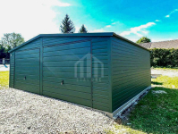 Garaż blaszany 7x5m - 2x brama uchylna - zielony - dwuspad SO136 Drawsko Pomorskie - zdjęcie 2