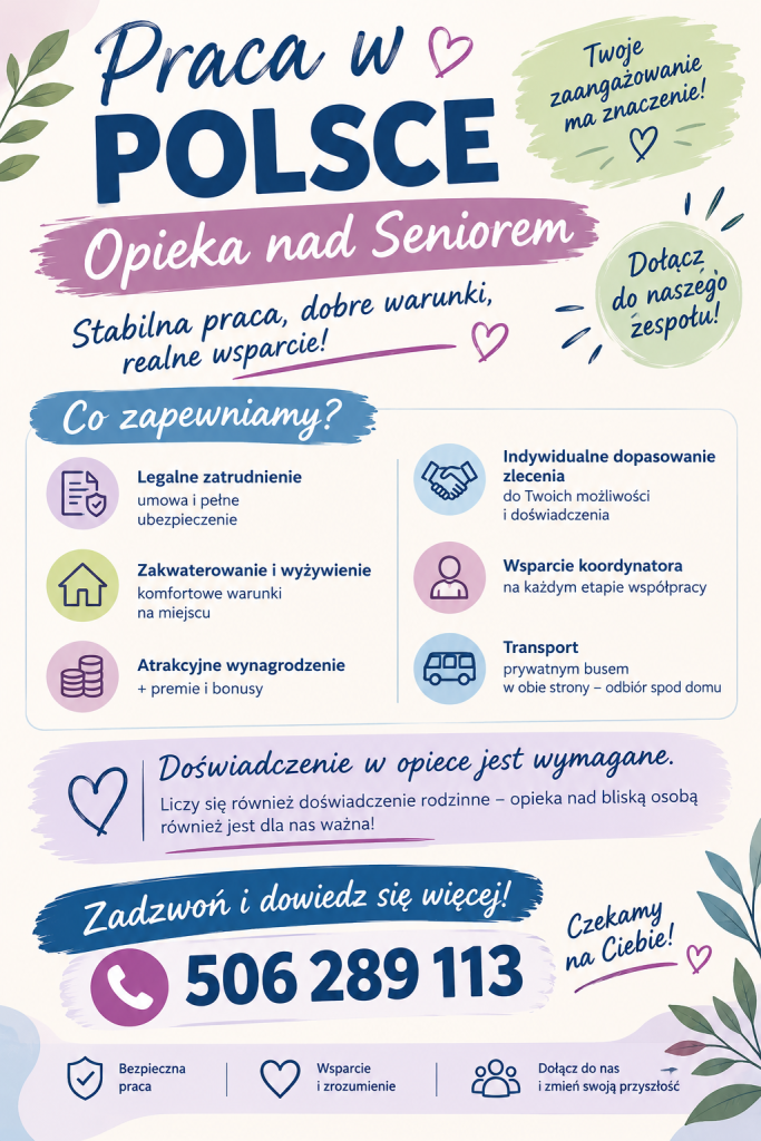 Opieka senioralna w Polsce – praca od zaraz Darłowo - zdjęcie 1