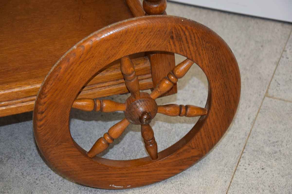 barek - stolik dębowy na kółkach - super stan Olsztyn - zdjęcie 4