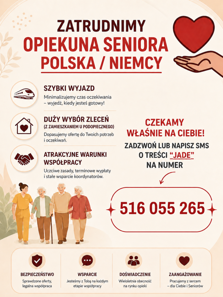 Zatrudnimy opiekunki/opiekunów seniora w Polsce/Niemczech Słupsk - zdjęcie 1