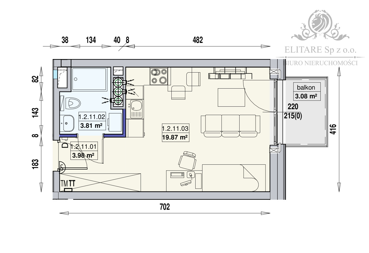 Mieszkanie NOWE 27,66m2 ,1 pok. w Centrum Wrocławia/Stare Miasto Wrocław - zdjęcie 7