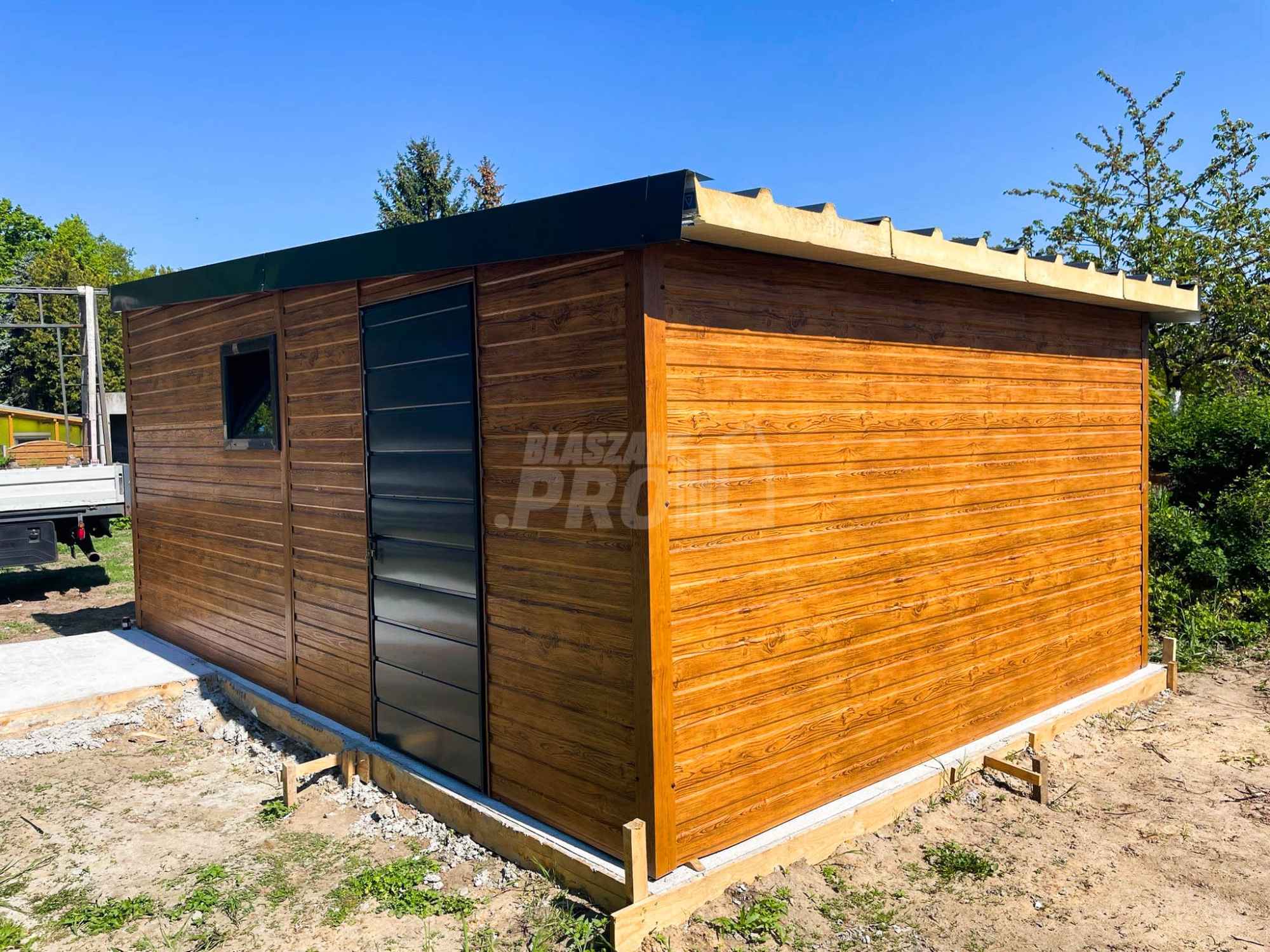 Garaż blaszany 4x6 Dach Płyta warstwowa Brama  + drzwi + okno GP170 Szczecinek - zdjęcie 9