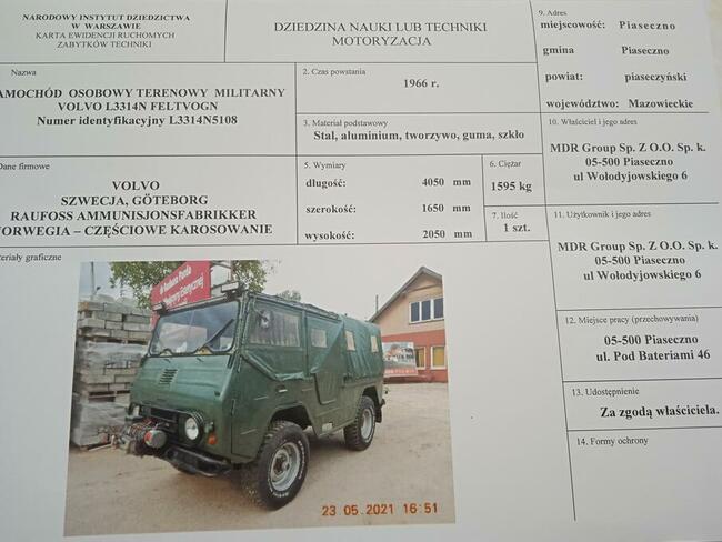 Sprzedam zabytkowe VOLVO Laplander L3314N FELTVOGN z 1966 ro Piaseczno - zdjęcie 1