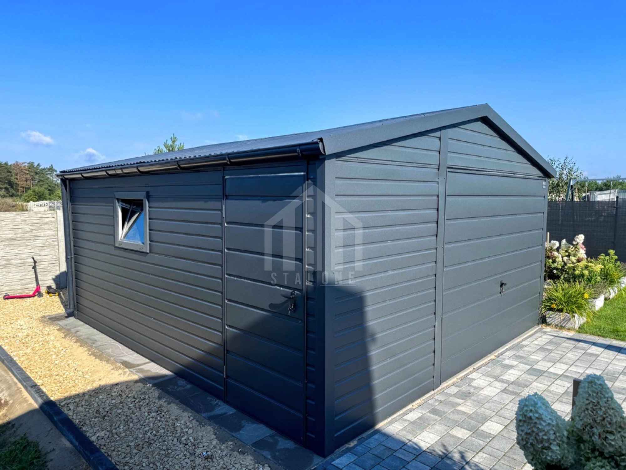 Garaż blaszany 4,5x4m - brama uchylna - drzwi - okno - rynny SO113 Wągrowiec - zdjęcie 3