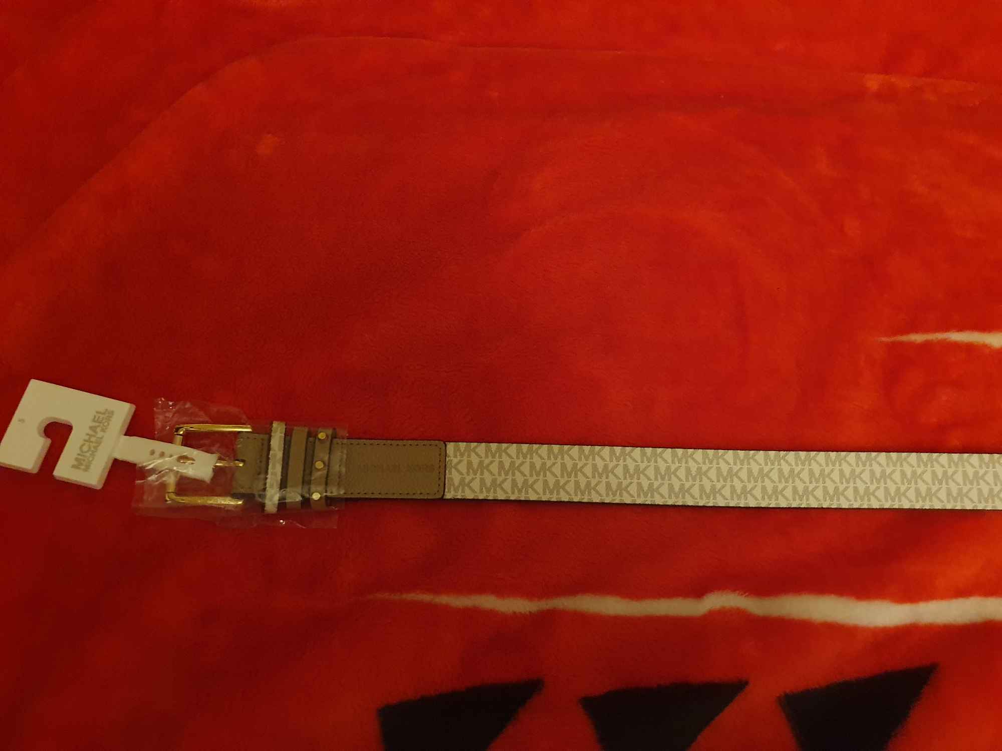 Pasek biały Michael Kors - 3 szlufki rozmiar S Włocławek - zdjęcie 3