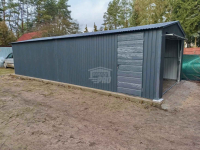 Garaż blaszany 4x9m - 2x Brama uchylna - drzwi - antracyt - dach GP521 Śródmieście - zdjęcie 5