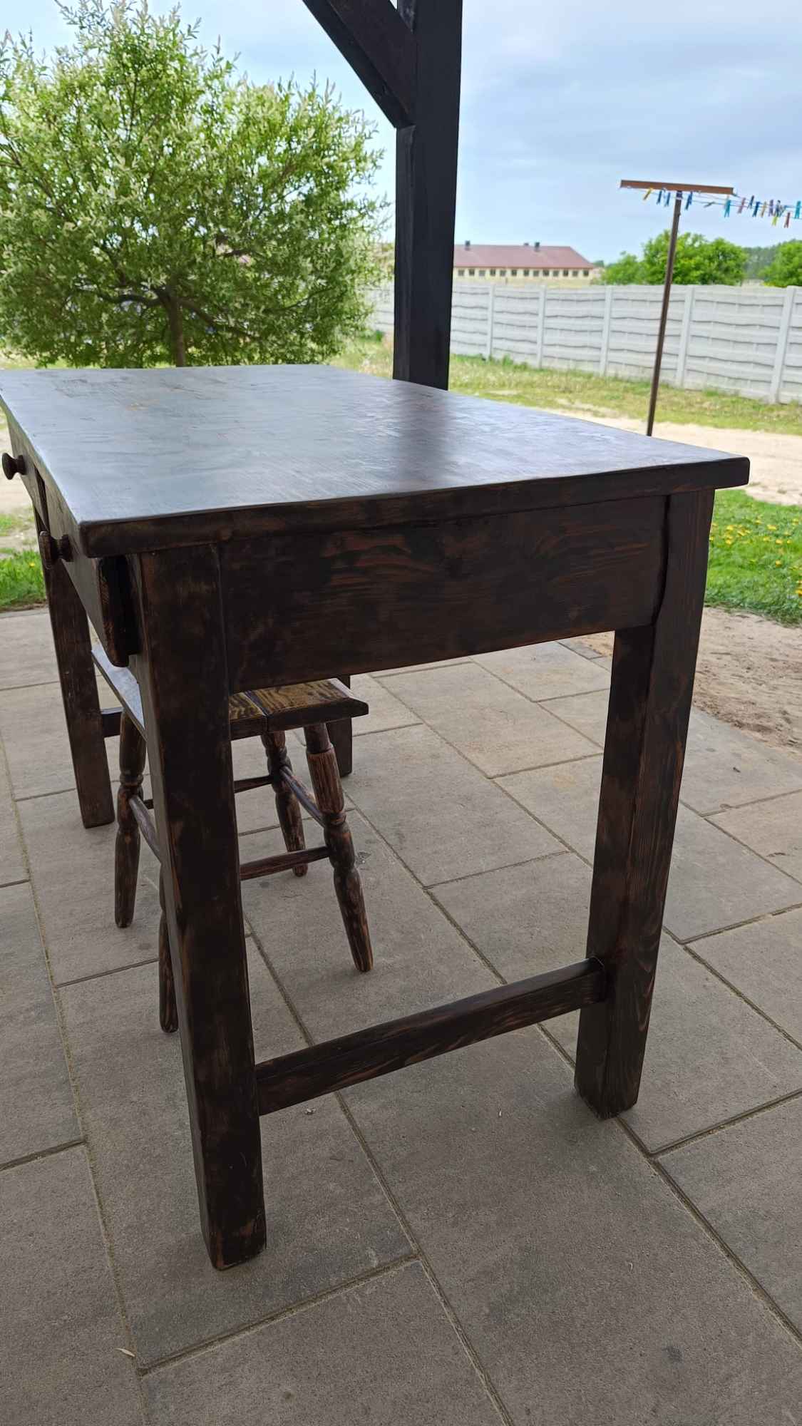 Stół kuchenny plus taboret PRL Młodocin - zdjęcie 2