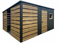 Schowek domek ogrodowy PREMIUM 2,3x3m wiata 1,5m drzwi okno ID1127