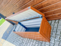 Skrzynia ogrodowa metalowa kufer 120x50x70cm złoty dąb ID863 Żnin - zdjęcie 3