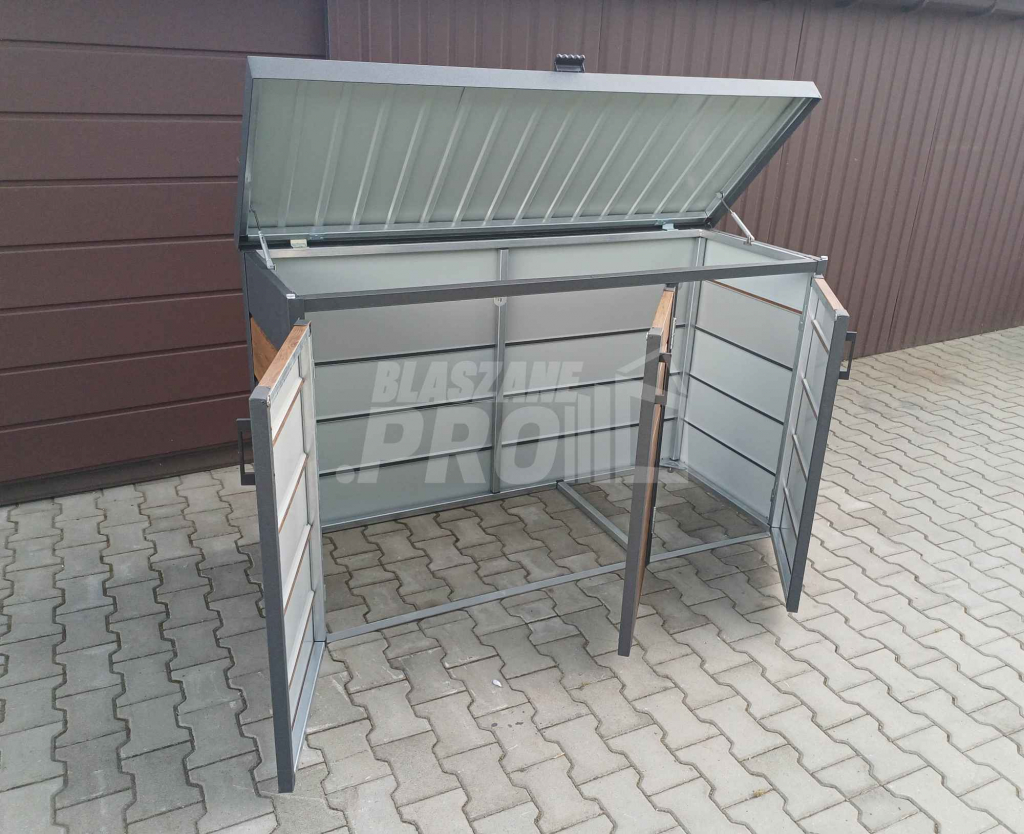 Zabudowa koszy na śmieci wiata śmietnikowa 177x65x110 cm 3x120L GP336 Elbląg - zdjęcie 10
