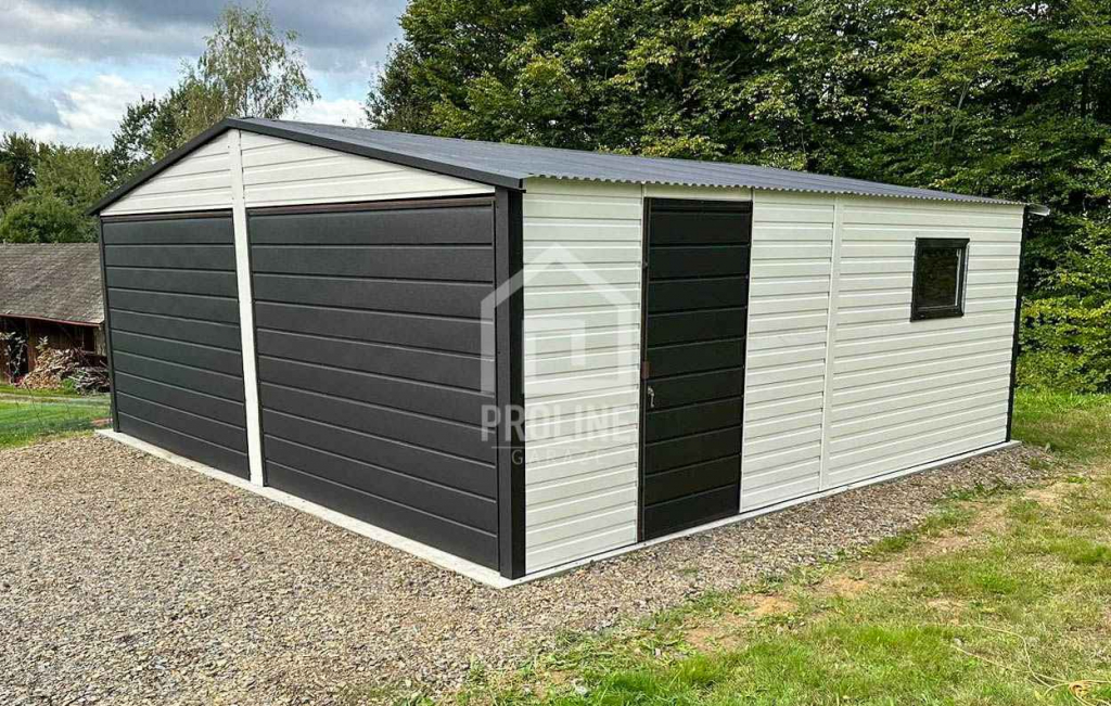 Garaż Blaszany 6x6 - 2x Brama Uchylna Drzwi  Okno dach Dwuspad PLG114 Gryfice - zdjęcie 4