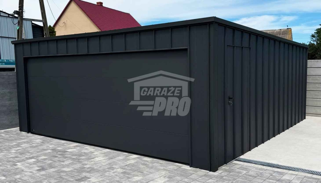 Garaż blaszany 6x6 m - brama drzwi blacha na rąbek  dach rynna GP770 Wągrowiec - zdjęcie 2