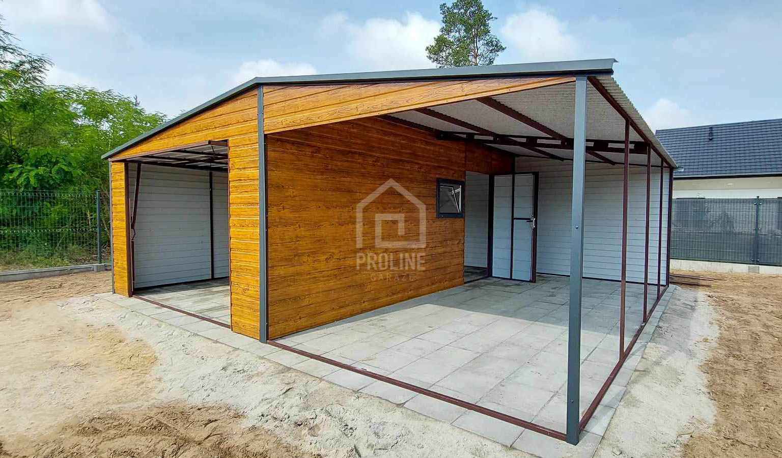 Garaż blaszany 4x6 + wiata 4m - Brama Drzwi okno  Dach dwuspad PLG119 Tarnów - zdjęcie 4
