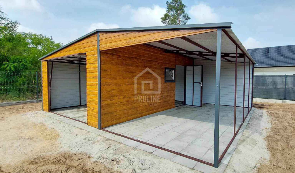 Garaż blaszany 4x6 + wiata 4m - Brama Drzwi okno  Dach dwuspad PLG119 Tarnów - zdjęcie 4