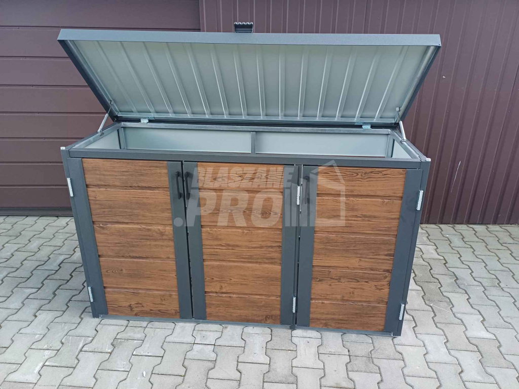 Zabudowa koszy na śmieci wiata śmietnikowa 177x65x110 cm 3x120L GP336 Elbląg - zdjęcie 8