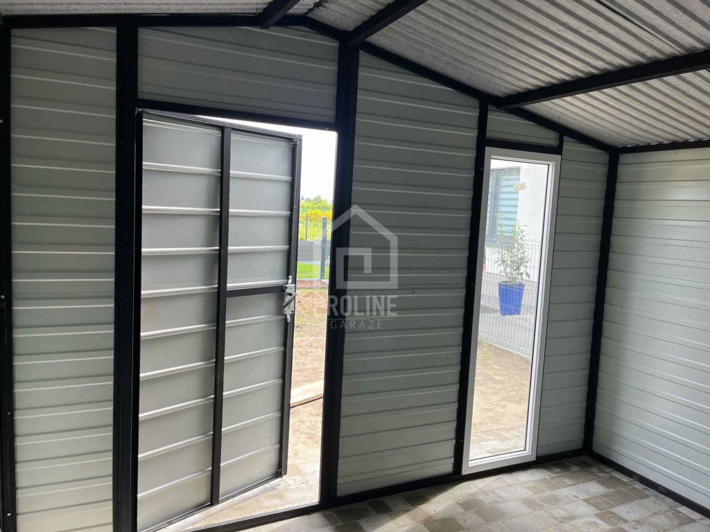 Schowek Domek Ogrodowy 4x2,5m +Wiata 1x2,5m Okno Drzwi rynny PLG165 Wołomin - zdjęcie 5