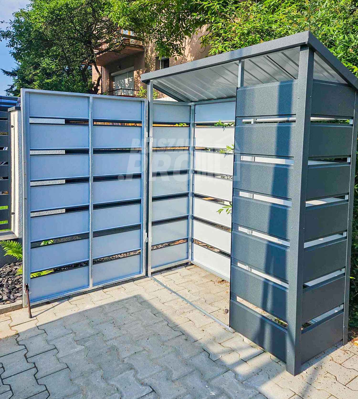 Wiata Śmietnikowa spad w tył 1,4x0,5m Antracyt Schowek ogrodowy GP380 Radom - zdjęcie 3