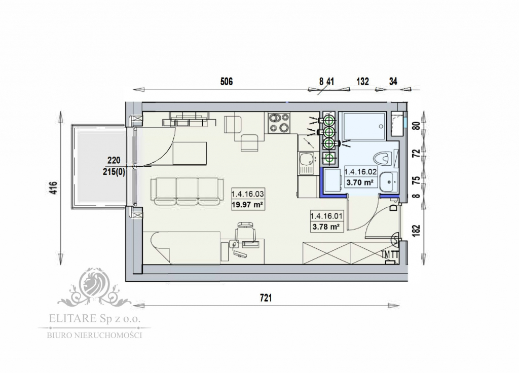 Mieszkanie 27,45m2 ,1 pok. w Centrum Wrocławia/Stare Miasto Wrocław - zdjęcie 7