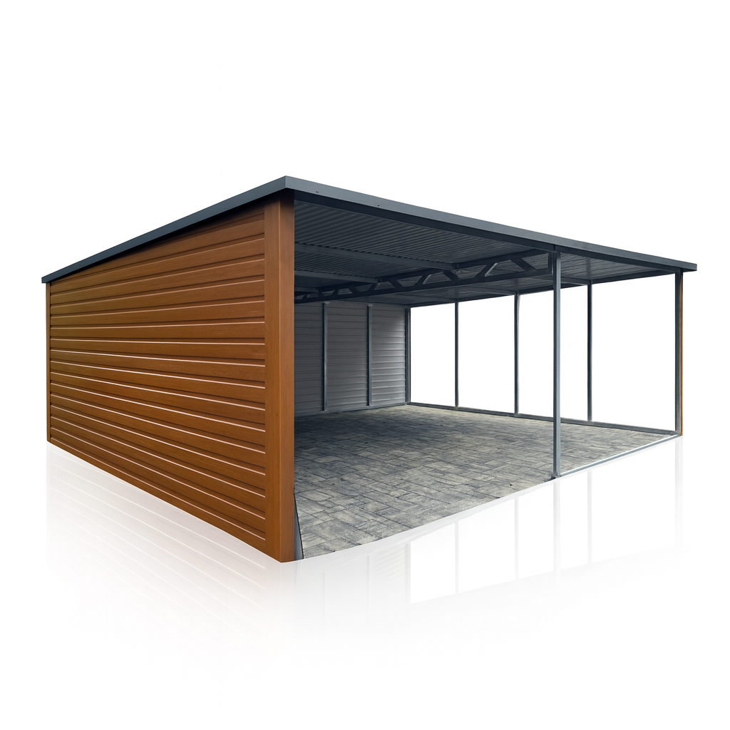 Wiata Garażowa Carport 6x5 Drewnopodobny Premium Pszczyna - zdjęcie 1