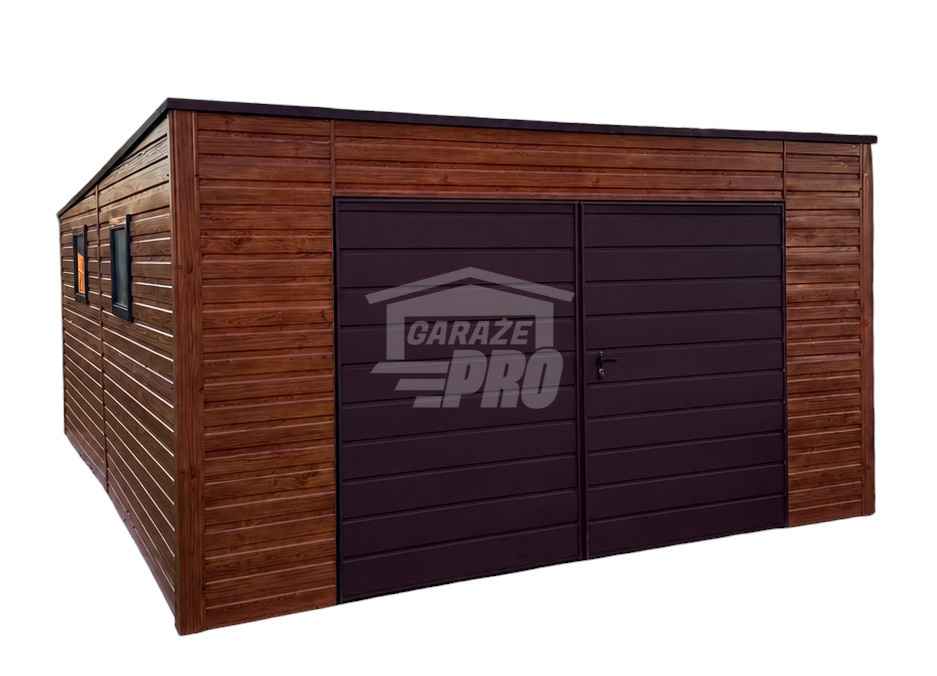 Garaż blaszany 4,5x6 m - brama dwuskrzydłowa 2x okno dach GP762 Białystok - zdjęcie 1
