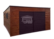 Garaż blaszany 4,5x6 m - brama dwuskrzydłowa 2x okno dach GP762