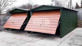 Garaż Blaszany 3x6 Brama zielony drewnopodobny dach dwuspadowy BL134 Białogard - zdjęcie 3