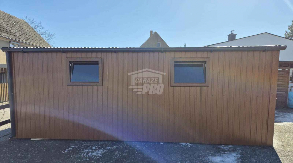 Garaż blaszany 4x6m - brama uchylna - drzwi - 2x okno rynny dach GP584 Cieszyn - zdjęcie 3