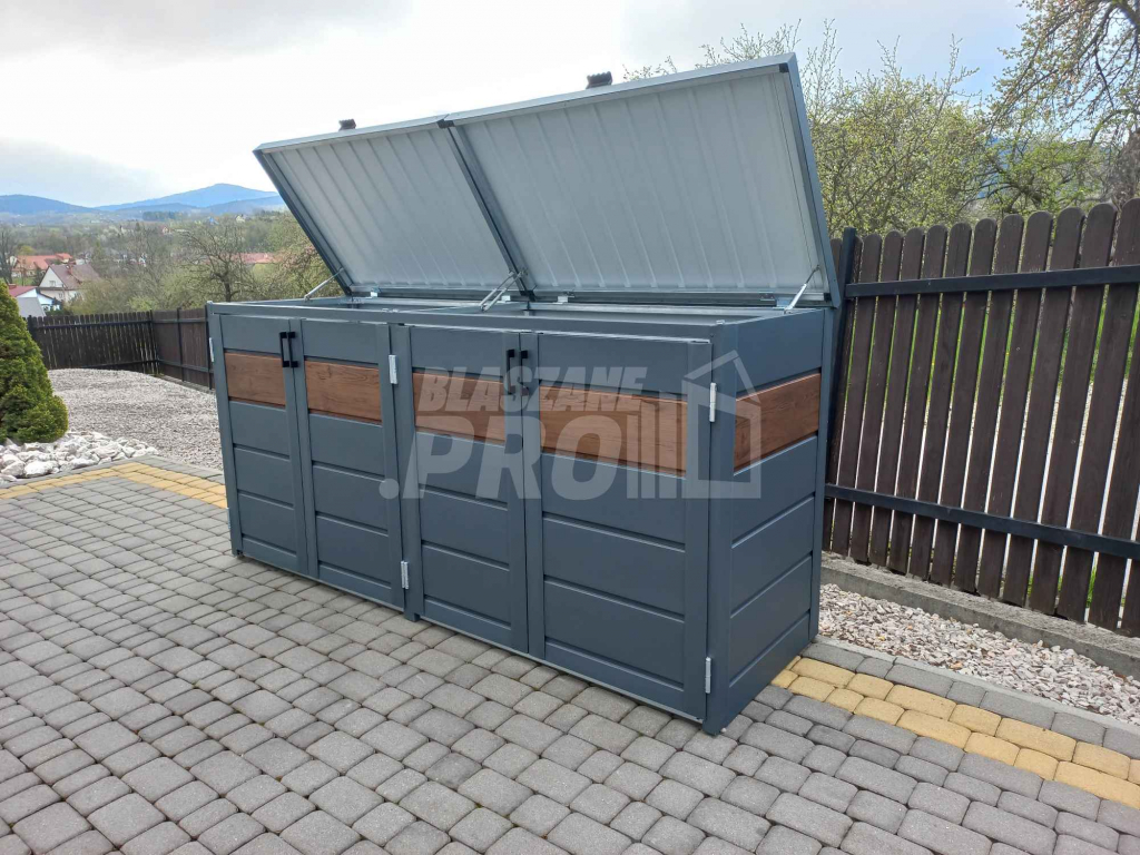 Zabudowa koszy na śmieci wiata śmietnikowa 275x80x120 cm 4x240L GP337 Bełchatów - zdjęcie 11