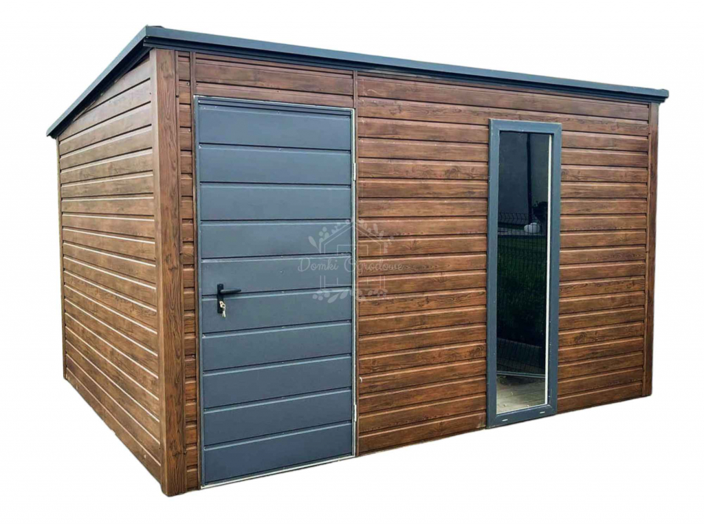 Schowek domek ogrodowy 3x3m  okno  drewnopodobny - antracyt ID882 Olsztynek - zdjęcie 1