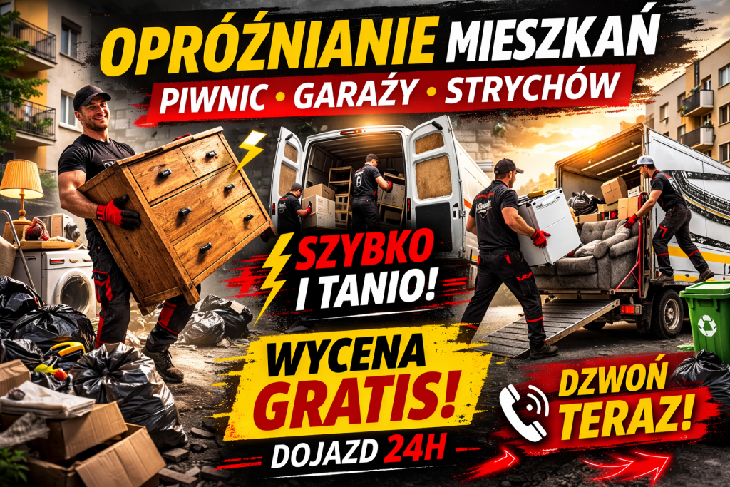 Opróżnianie mieszkań, piwnic. Wywóz mebli, gruzu, gratów. Szybko tanio Sosnowiec - zdjęcie 1