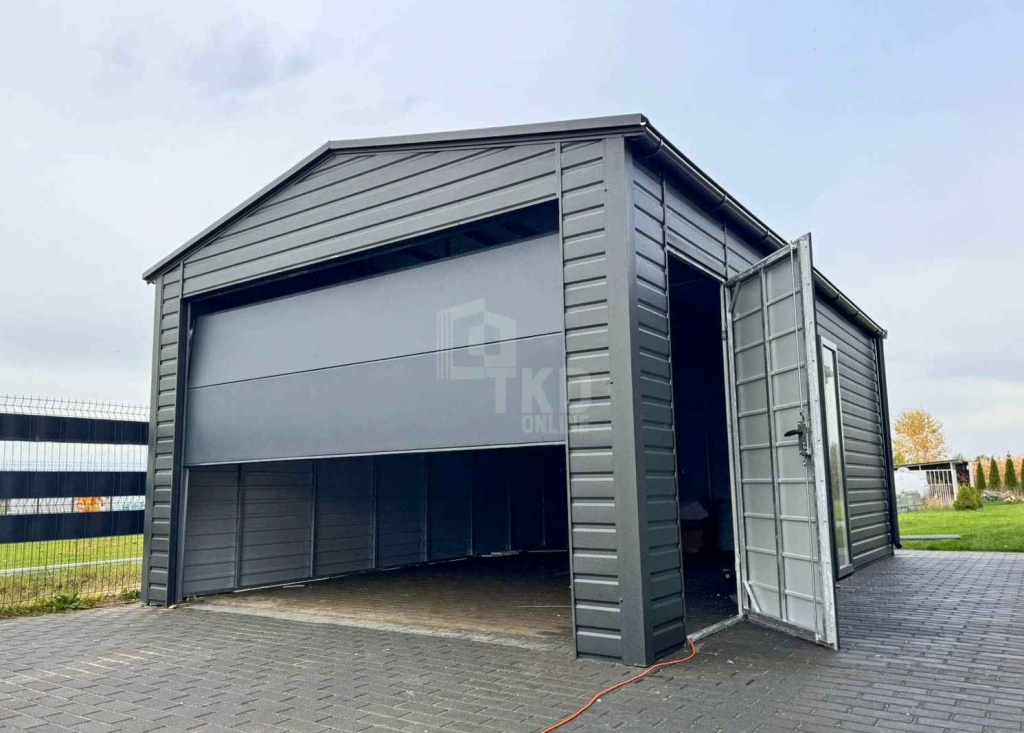 Garaż blaszany 5x6m  brama segmentowa okno  drzwi  dach rynny TKD421 Katowice - zdjęcie 2