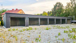 Rząd garaży 24x5,5m 7x brama uchylna antyracyt dach spad w tył TS871 Katowice - zdjęcie 3