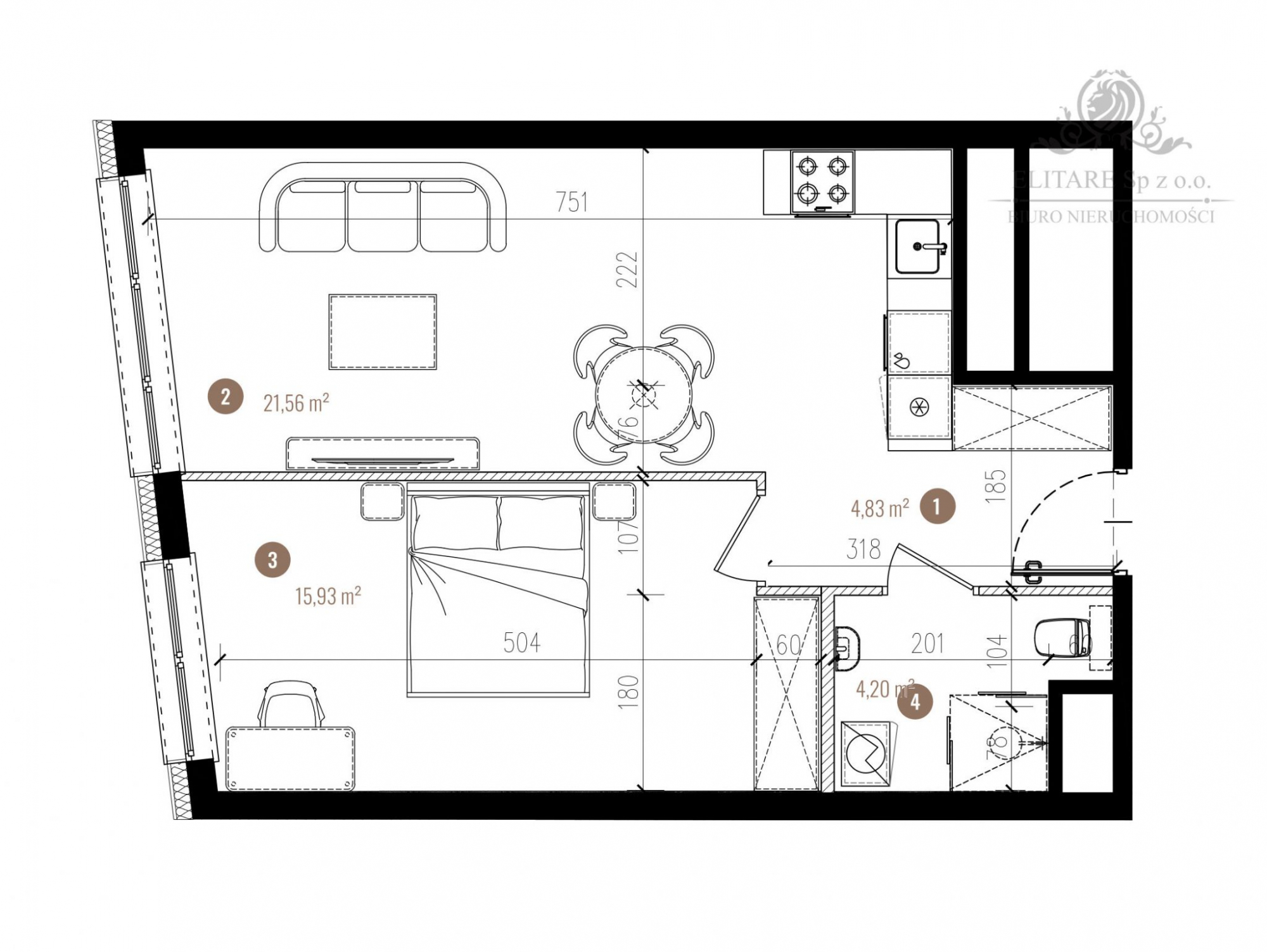 Apartament 46,52m2, 2 pok. /Stare Miasto, Szczepin Wrocław - zdjęcie 4
