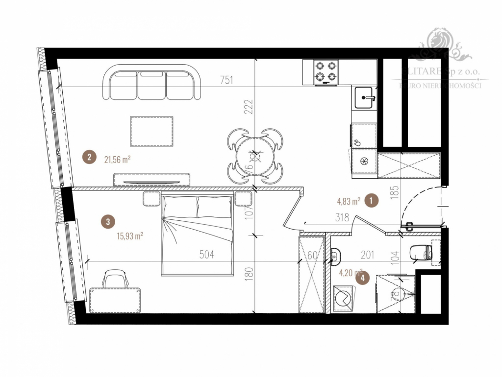 Apartament 46,52m2, 2 pok. /Stare Miasto, Szczepin Wrocław - zdjęcie 4