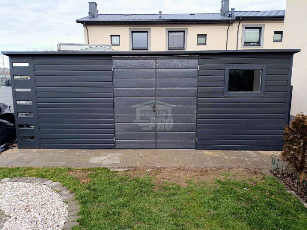 Schowek domek ogrodowy 6x2,5m + wiata 0,5m Brama okno dach GP518 Kalisz - zdjęcie 2