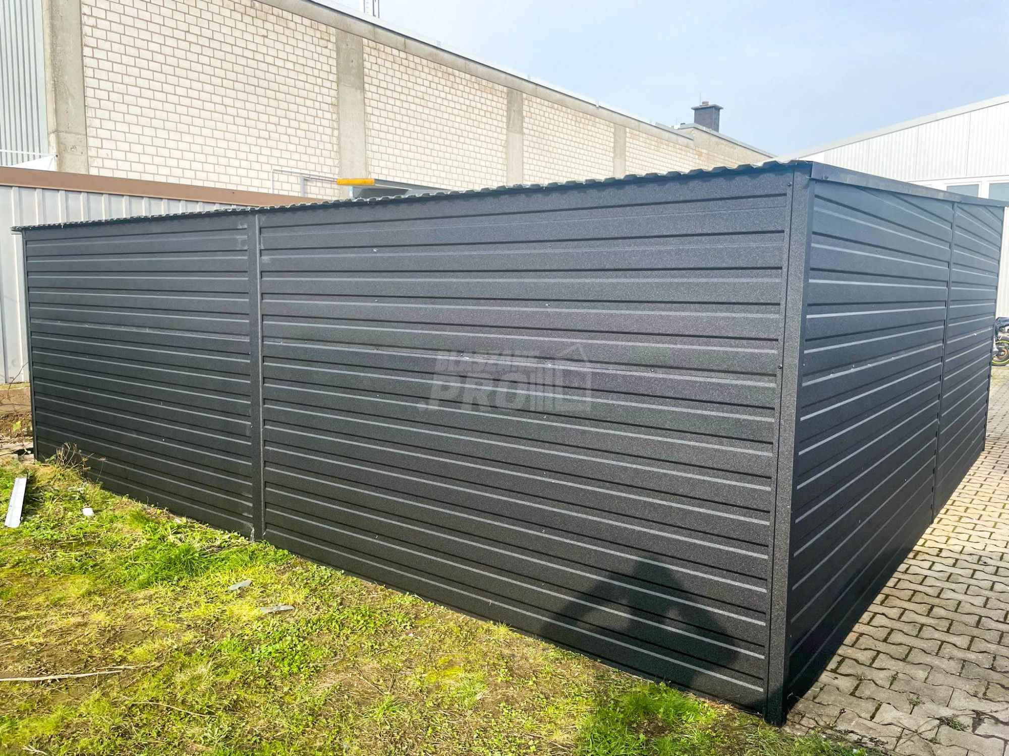 Garaż blaszany 6x6 2x Brama uchylna Antracyt Dach spad w tył  GP279 Lidzbark Warmiński - zdjęcie 2