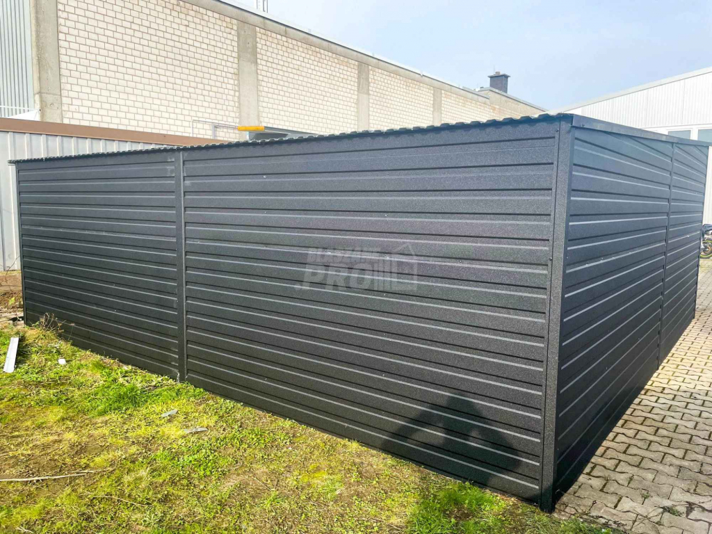 Garaż blaszany 6x6 2x Brama uchylna Antracyt Dach spad w tył  GP279 Lidzbark Warmiński - zdjęcie 2