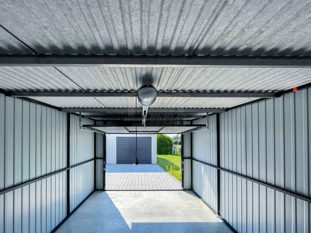 Rząd garaży 28x5,5m - 7x bramy uchylne  dach spad w tył  GP489 Lidzbark Warmiński - zdjęcie 8