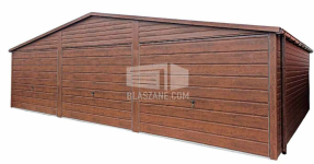 Garaż Blaszany 10x7m - 3x Brama drewnopodobny dach dwuspadowy BL161 Czersk - zdjęcie 1