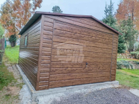 Garaż blaszany 4x6m Brama uchylna drzwi okno drewnopodobny dach GP446 Sopot - zdjęcie 3