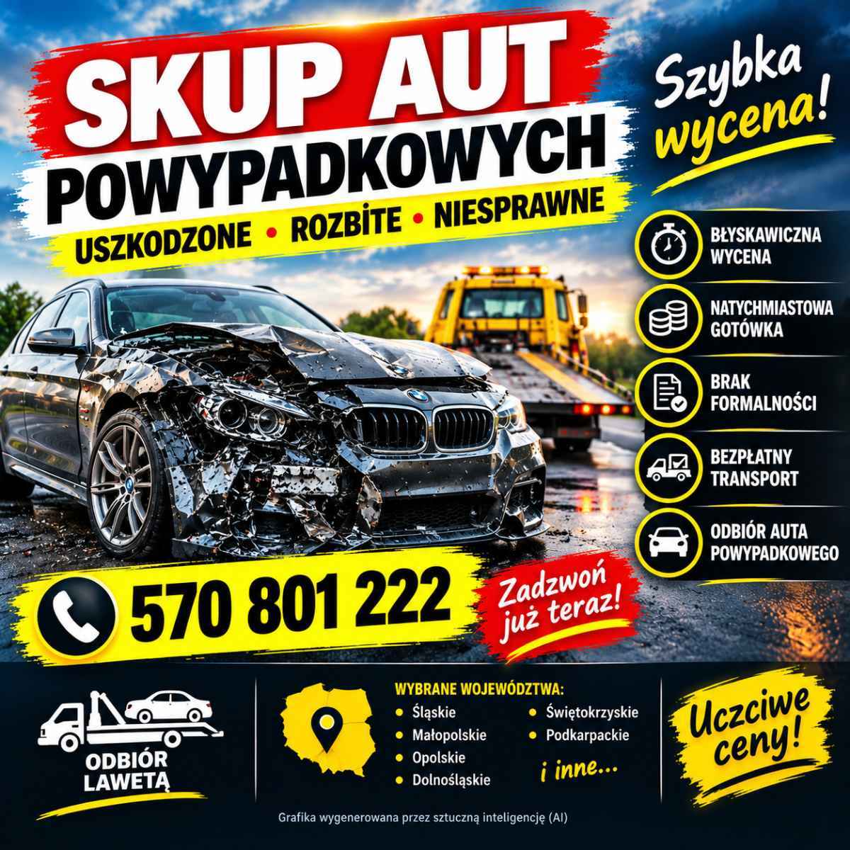 Skup aut powypadkowych - uszkodzone, rozbite, niesprawne Bielsko-Biała - zdjęcie 1