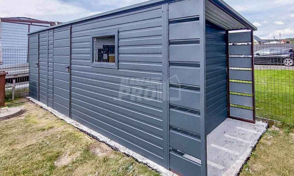 Schowek - Domek Ogrodowy 5x2m + Wiata 0,5m 2x Drzwi - Okno GP437 Krynica-Zdrój - zdjęcie 3