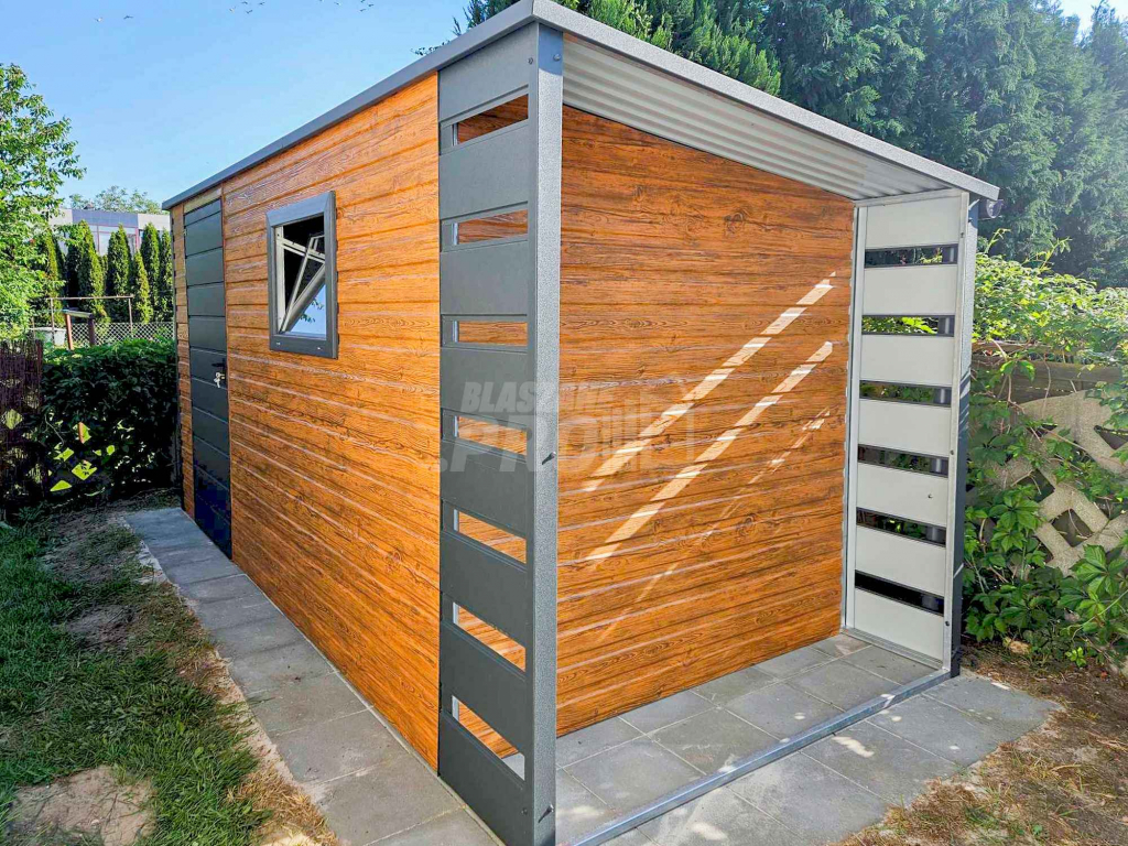 Domek Ogrodowy 4,5x2m Wiata 0,5m Brama Dwuskrzydłowa Okno GP383 Tarnów - zdjęcie 9