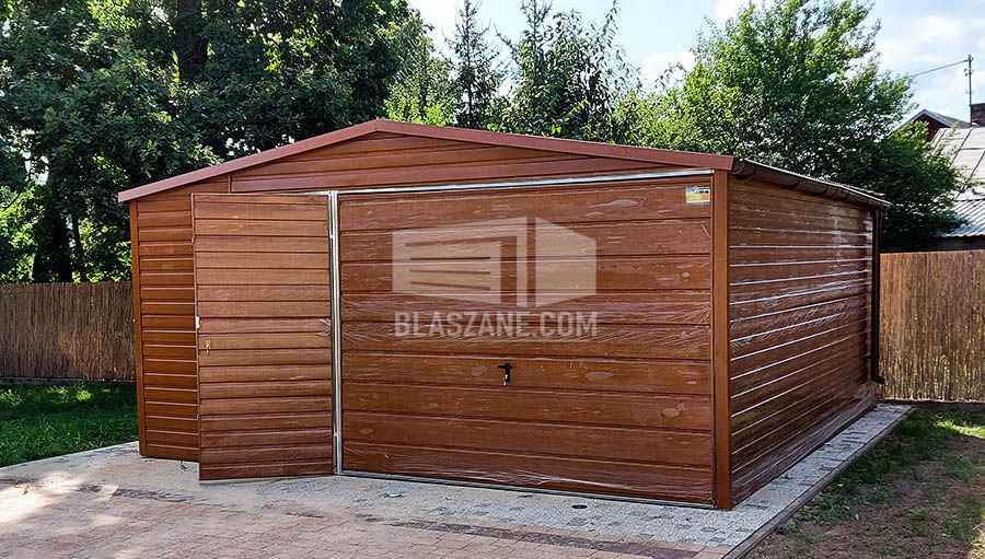Garaż Blaszany 5x5 - Brama Rynny drewnopodobny dach dwuspadowy BL142 Zamość - zdjęcie 5