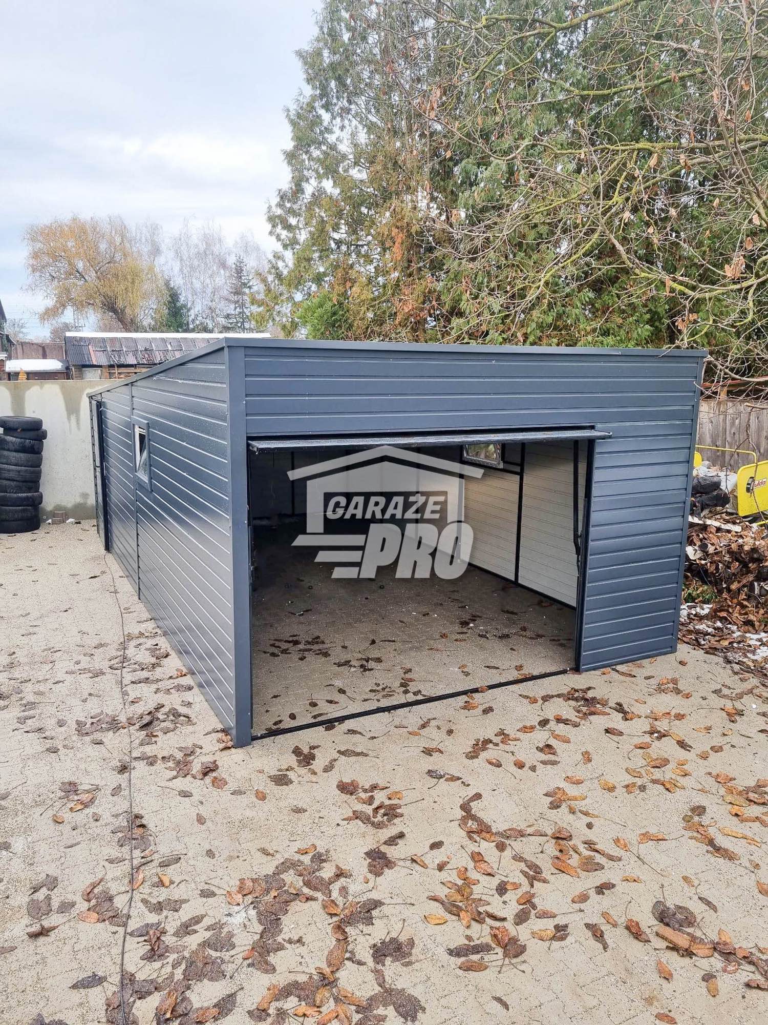 Garaż blaszany 4x7 Brama uchylna   antracyt spad w tył GP112 Kalisz - zdjęcie 5
