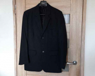 Marynarka męska, wełna granat-czarny, na 182 cm wzrostu - jak nowa Bielany - zdjęcie 7