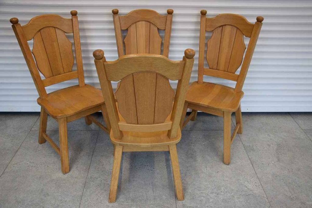 stół rozkładany i 4 krzesła - komplet z drewna dębowego - jak nowy Olsztyn - zdjęcie 8