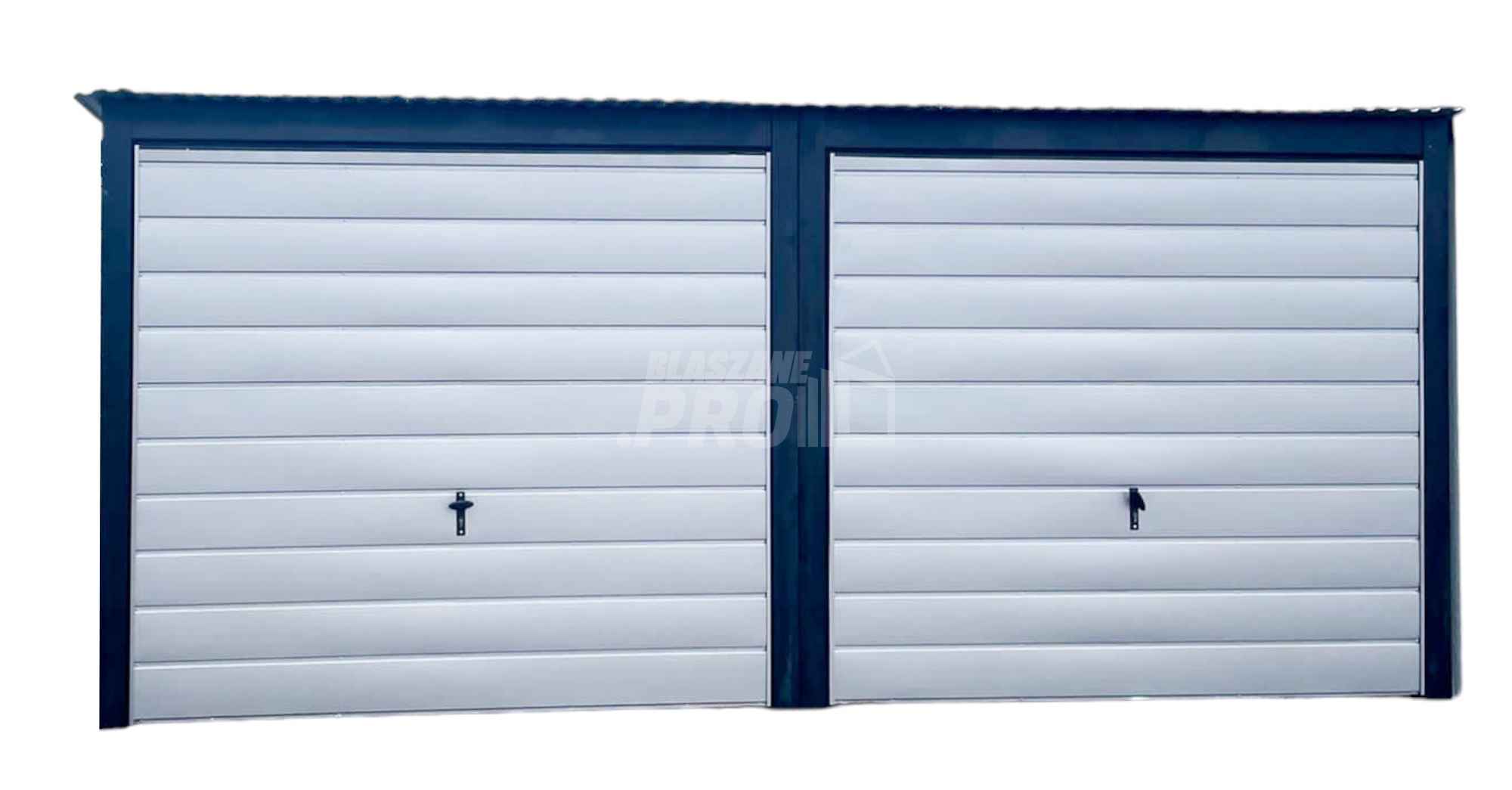 Garaż Blaszany 6x6 - 2x Brama uchylna - dach Spad w tył GP257 Nysa - zdjęcie 1