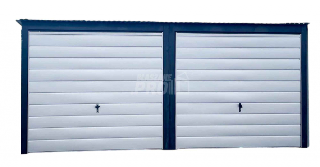 Garaż Blaszany 6x6 - 2x Brama uchylna - dach Spad w tył GP257 Nysa - zdjęcie 1